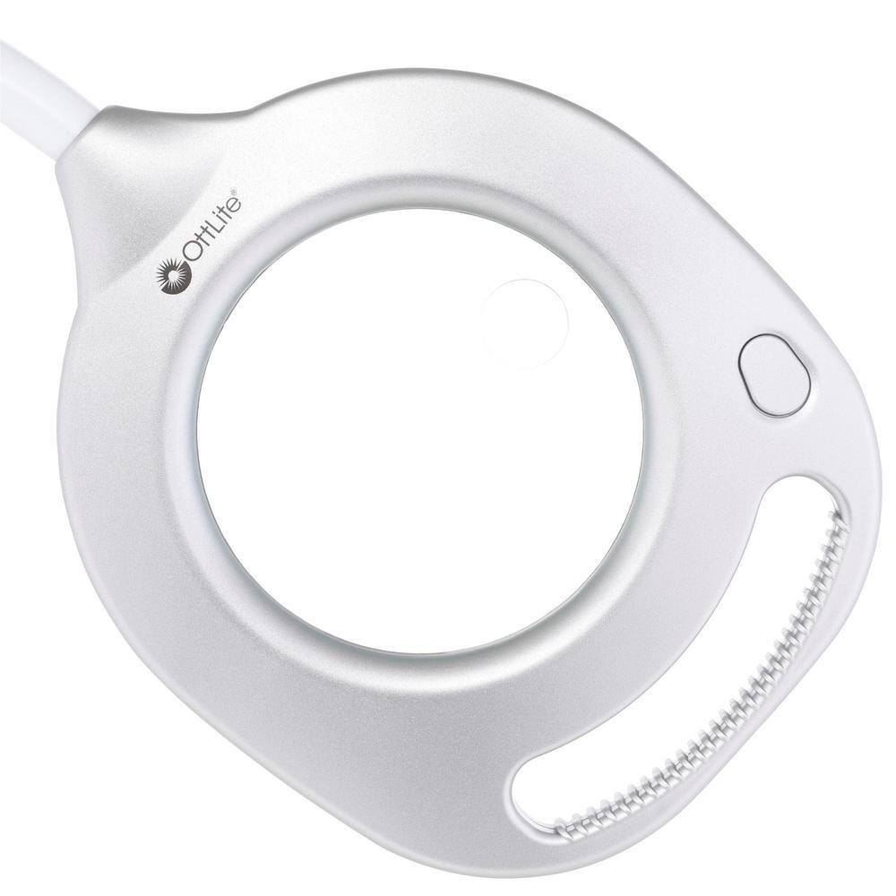 Adjustable Silver LED Magnifier Floor and Table Lamp