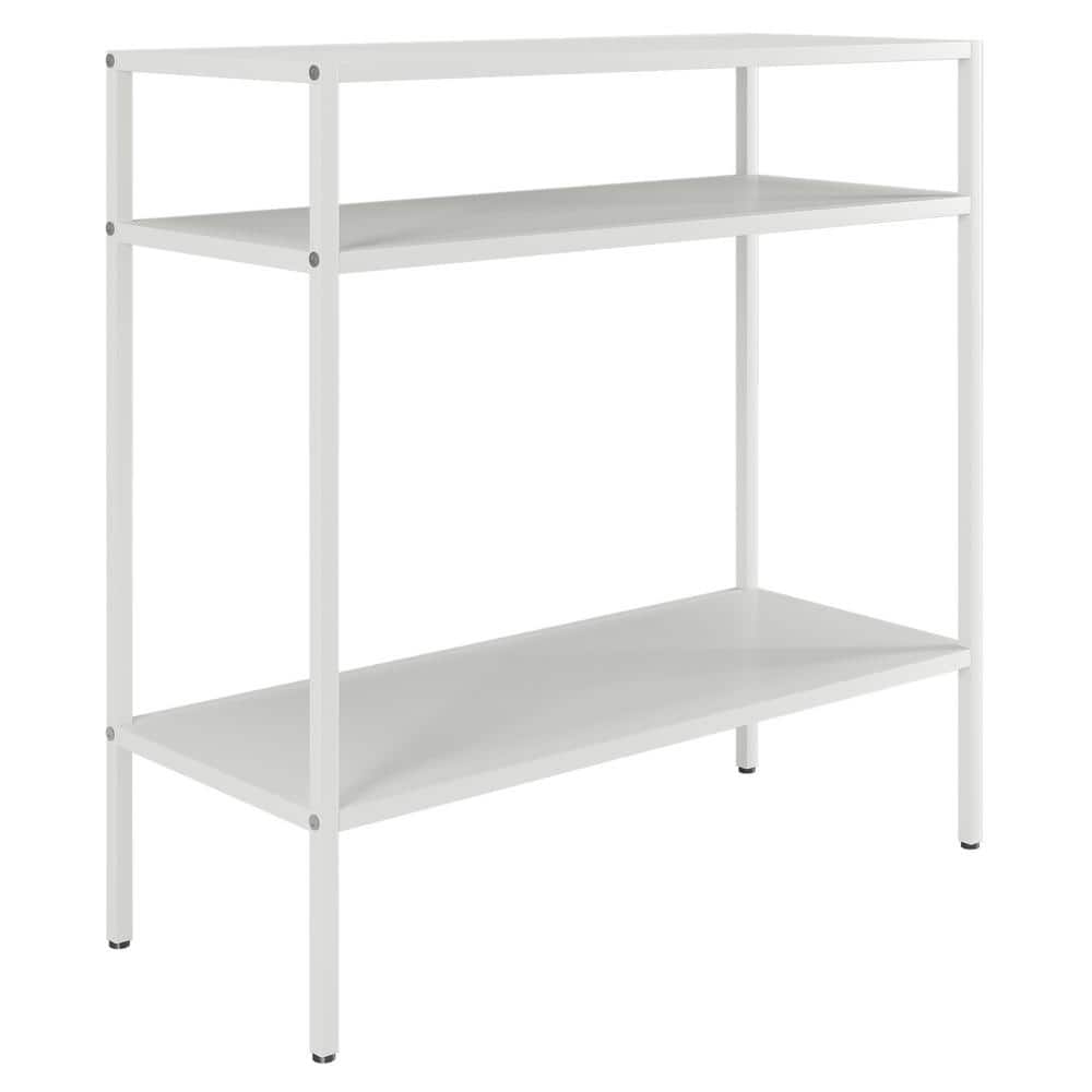 Matte White Industrial Metal Side Table 24"x24"