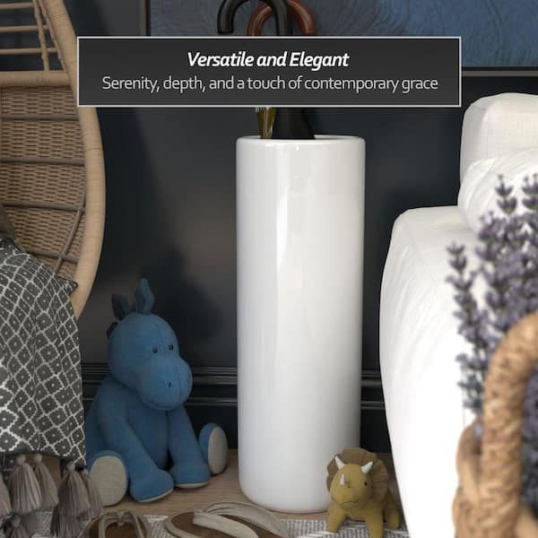 Red Lantern 24 in. White Porcelain Umbrella Stand BW-UMBR-WHT