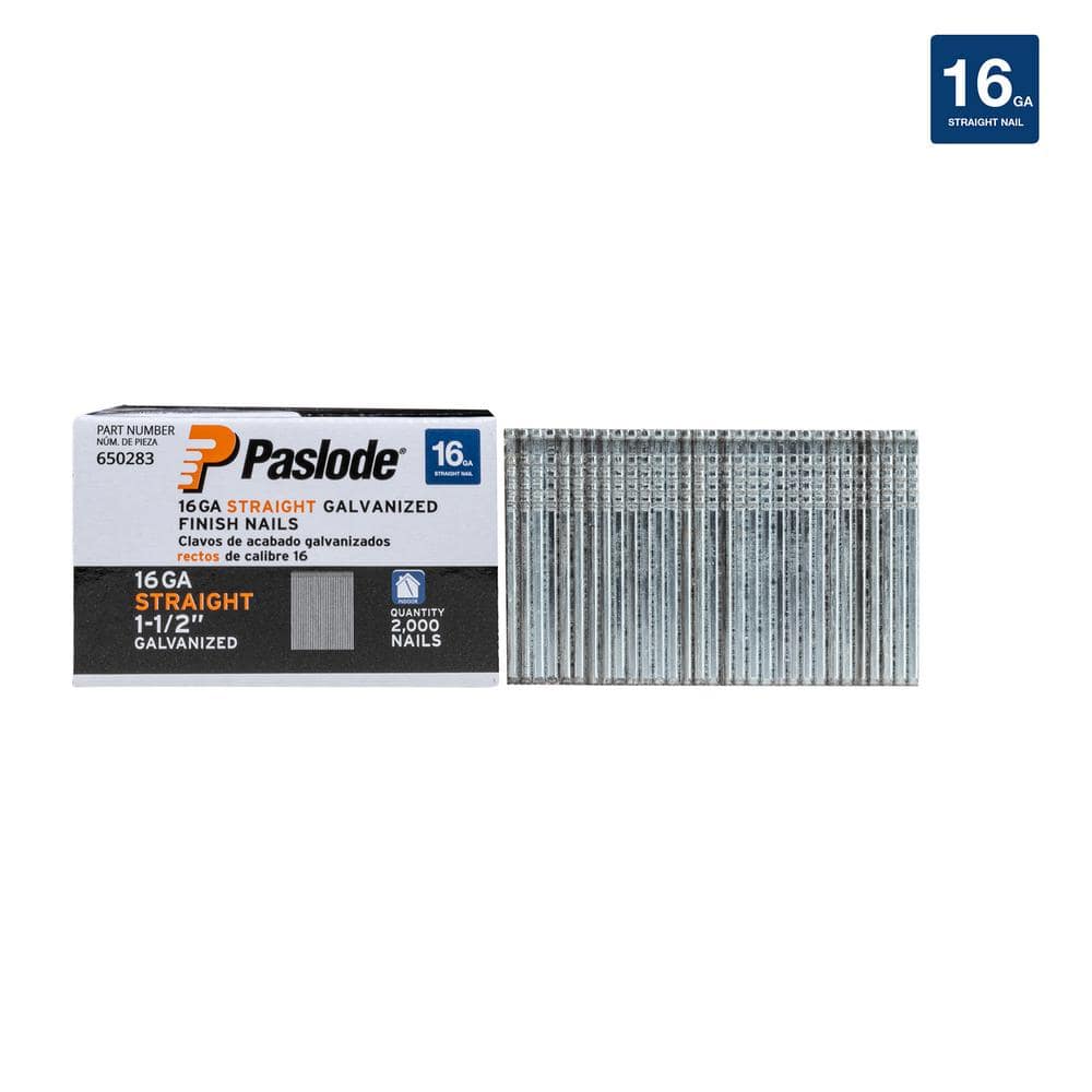 Paslode - 1-1/2 in. x 16-Gauge Galvanized Straight Finish Nails (2000 Pack)