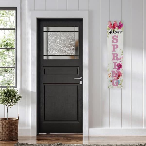 40 in. Welcome Spring Floral Outdoor Porch Board Sign Decoration