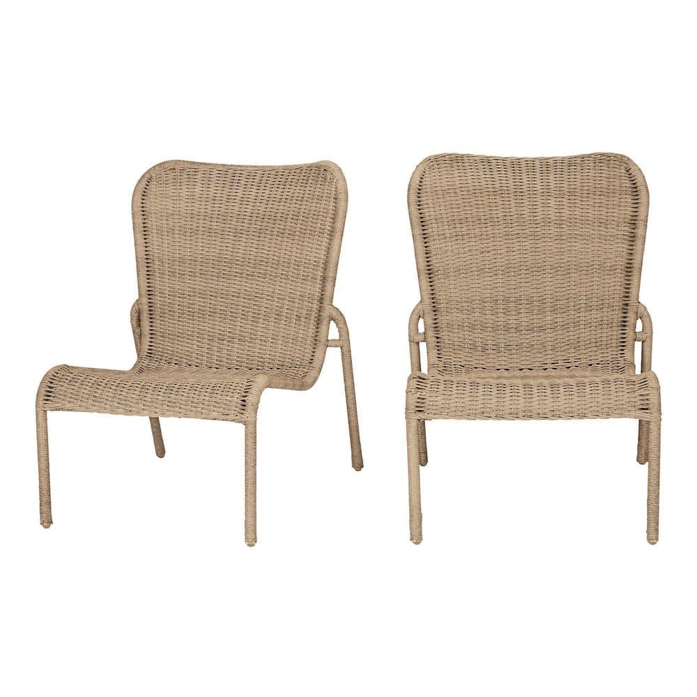Hampton Bay Brown Stationary Wicker Outdoor Lounge Chair (2-Pack)  Frs81326-2Pk - The Home Depot