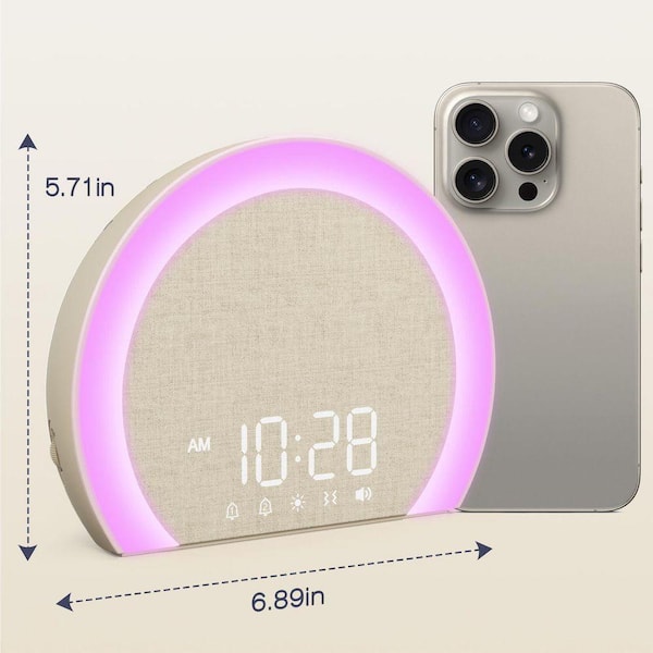 Orange Digital Alarm Clock w/ Wireless Bed Shaker, Vibrating Dual