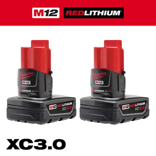 M12 12-Volt Lithium-Ion XC Extended Capacity 3.0 Ah Battery Pack (2-Pack)