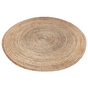 Thick Braided Natural 6 ft. x 6 ft. Round Jute Area Rug