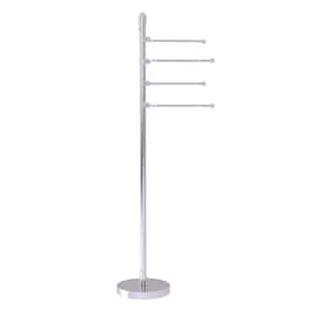 Soho Free Standing Towel Bar with 4-Pivoting Swing Arm Towel Stand in Satin Chrome