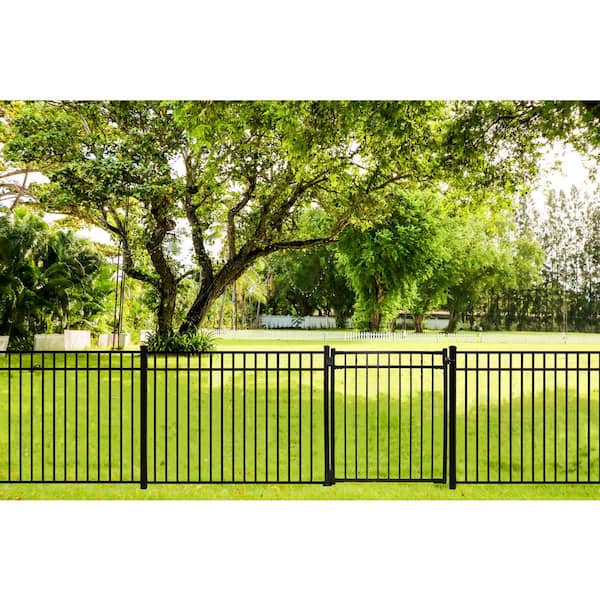 Freedom 10-ft x 4.5-ft Black Aluminum Driveway Gate