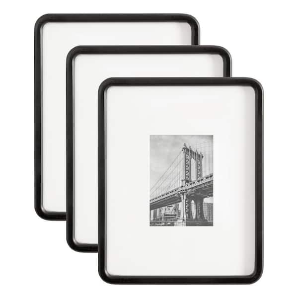Kate and Laurel Inglewood 15 in. x 12 in. Black Picture Frame (Set of 3)