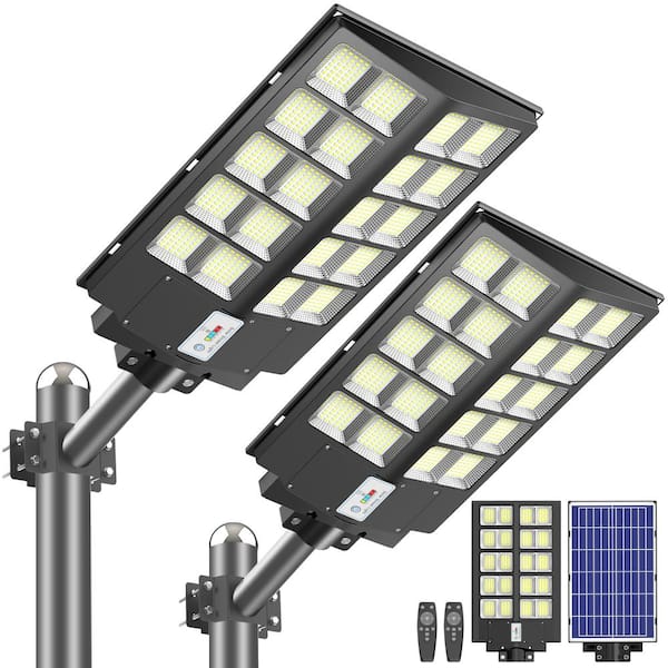 JAZAVA 350-Watt Equivalent 320000 Lumens 240 Degree Black Motion Sensing Dusk to Dawn Integrated LED Area Light 2-Pack