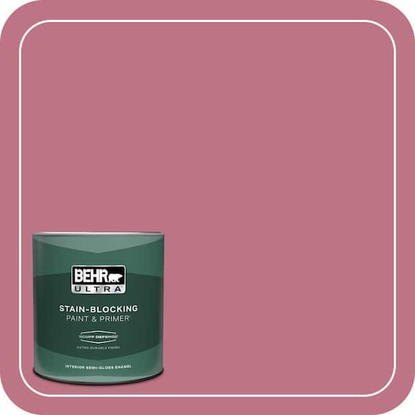 BEHR ULTRA 1 qt. #110D-4 Rosily Extra Durable Semi-Gloss Enamel Interior Paint & Primer