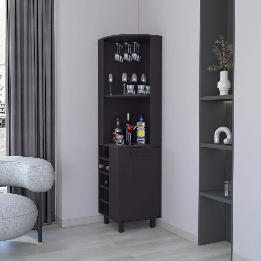 FM FURNITURE Leah Corner Bar cabinet with ample storage and wine rack. Wengue price history on PriceWatchPro