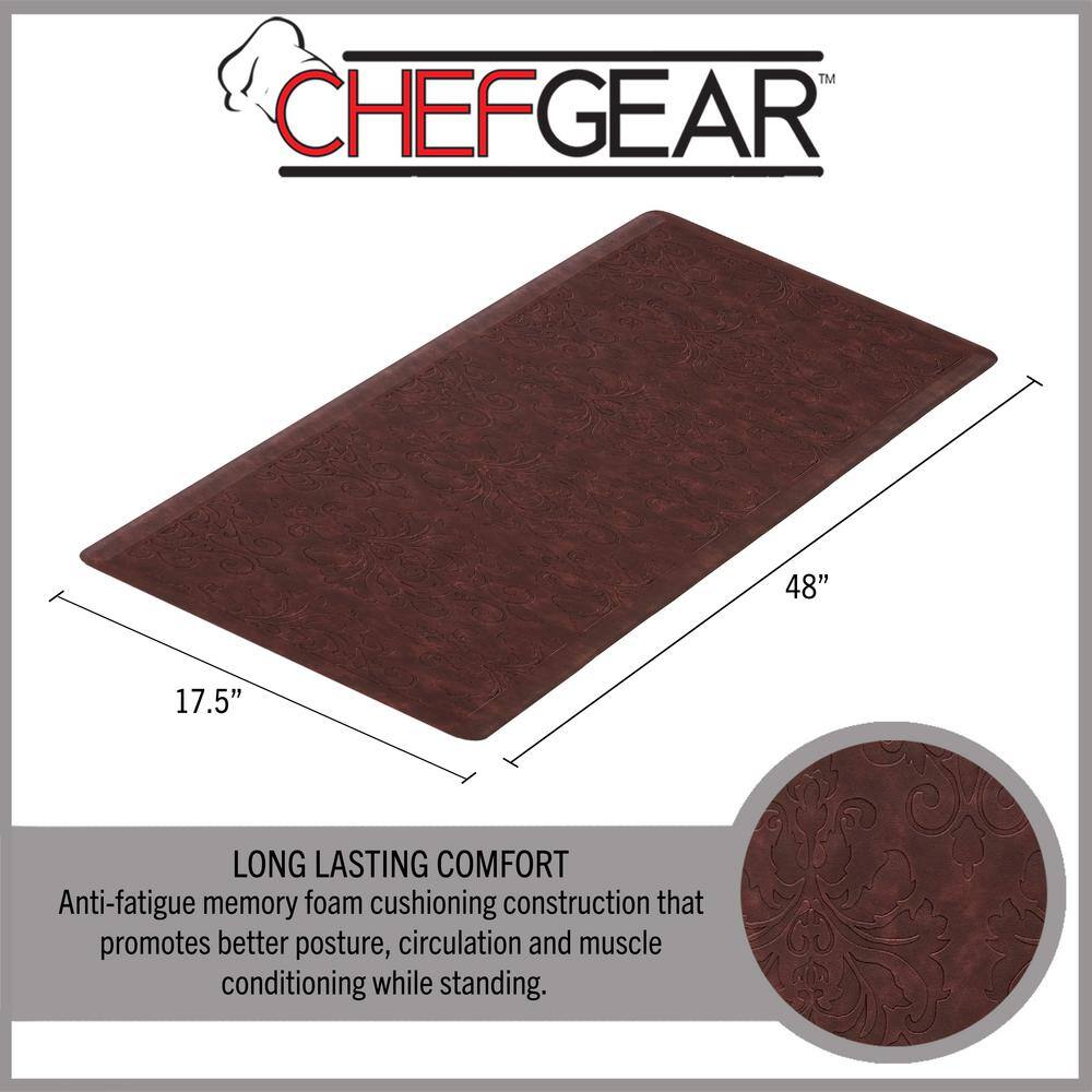 Marni Red Embossed Anti-Fatigue Kitchen Mat Set