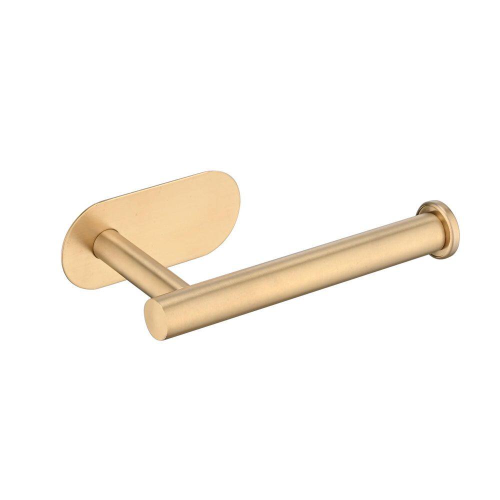 Fashionable Wall-Mount Single Post Toilet Paper Holder inBrushed Gold Stainless Steel, Adhesive and no Drilling price history on PriceWatchPro