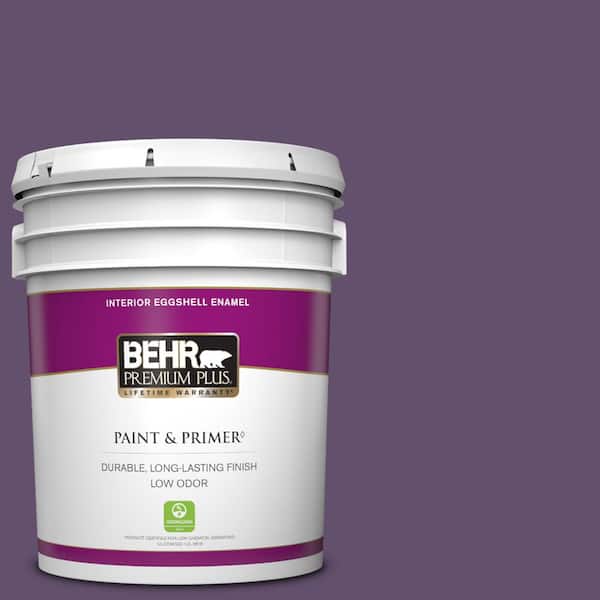 BEHR PREMIUM PLUS 5 gal. #660D-7 Blackberry Farm Eggshell Enamel Low Odor Interior Paint & Primer