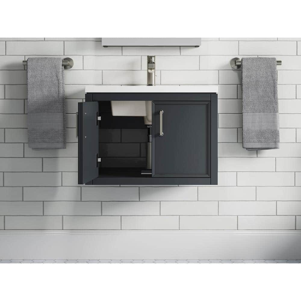 Winnow 24" Slate Gray Freestanding Single Bathroom Vanity with Quartz Top