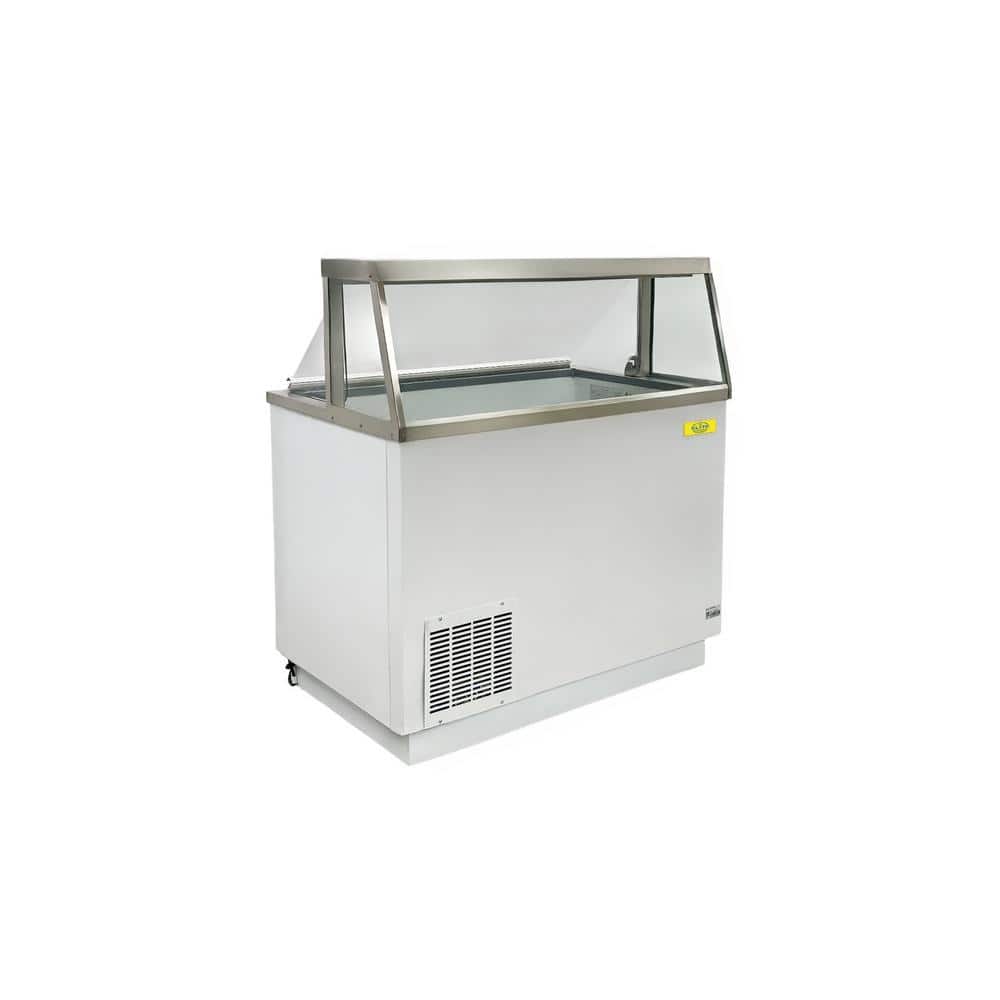 Elite Kitchen Supply 47 in. W 15.2 cu. ft. Auto Defrost Commercial Portable Freezer 8-Tub Deluxe Ice Cream Dipping Cabinet EC46HC in white