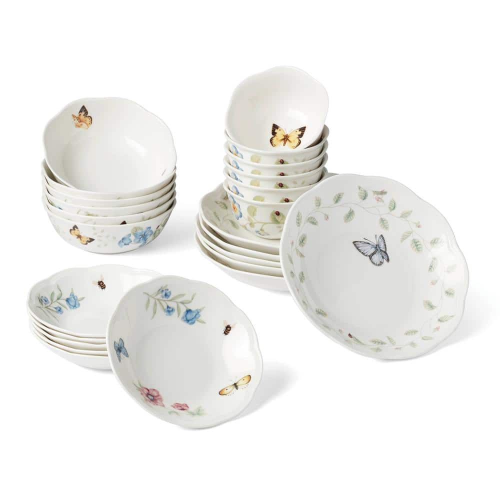 Lenox Butterfly Meadow 24 fl. oz. Multi-Colored Porcelain Bowl (Set Of ...