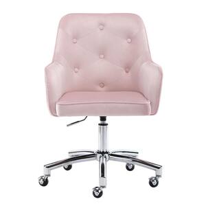22.4 in. Width Standard Pink Upholstery Task Chair with Adjustable Height