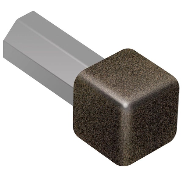 Schluter Quadec Bronze Textured Color-Coated Aluminum 1/2 in. x 1 in. Metal Inside/Outside Corner