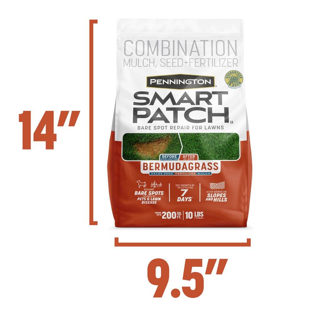 Smart Patch Bermudagrass 10 lb. 200 sq. ft. Grass Seed Bare Spot Repair with Mulch and Fertilizer - Thumbnail 5