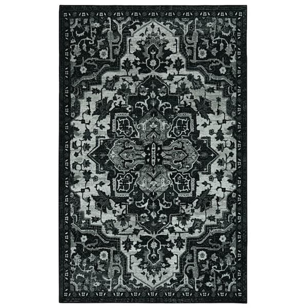 Mohawk Home Emiko Black 8 ft. x 10 ft. Oriental Area Rug 108753