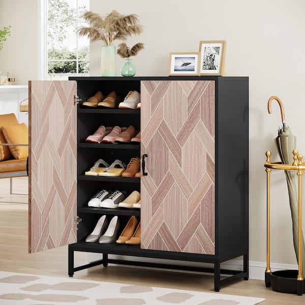 Tribesigns Shoe Cabinet, Modern Wood Shoe Organizer Cabinet with Door