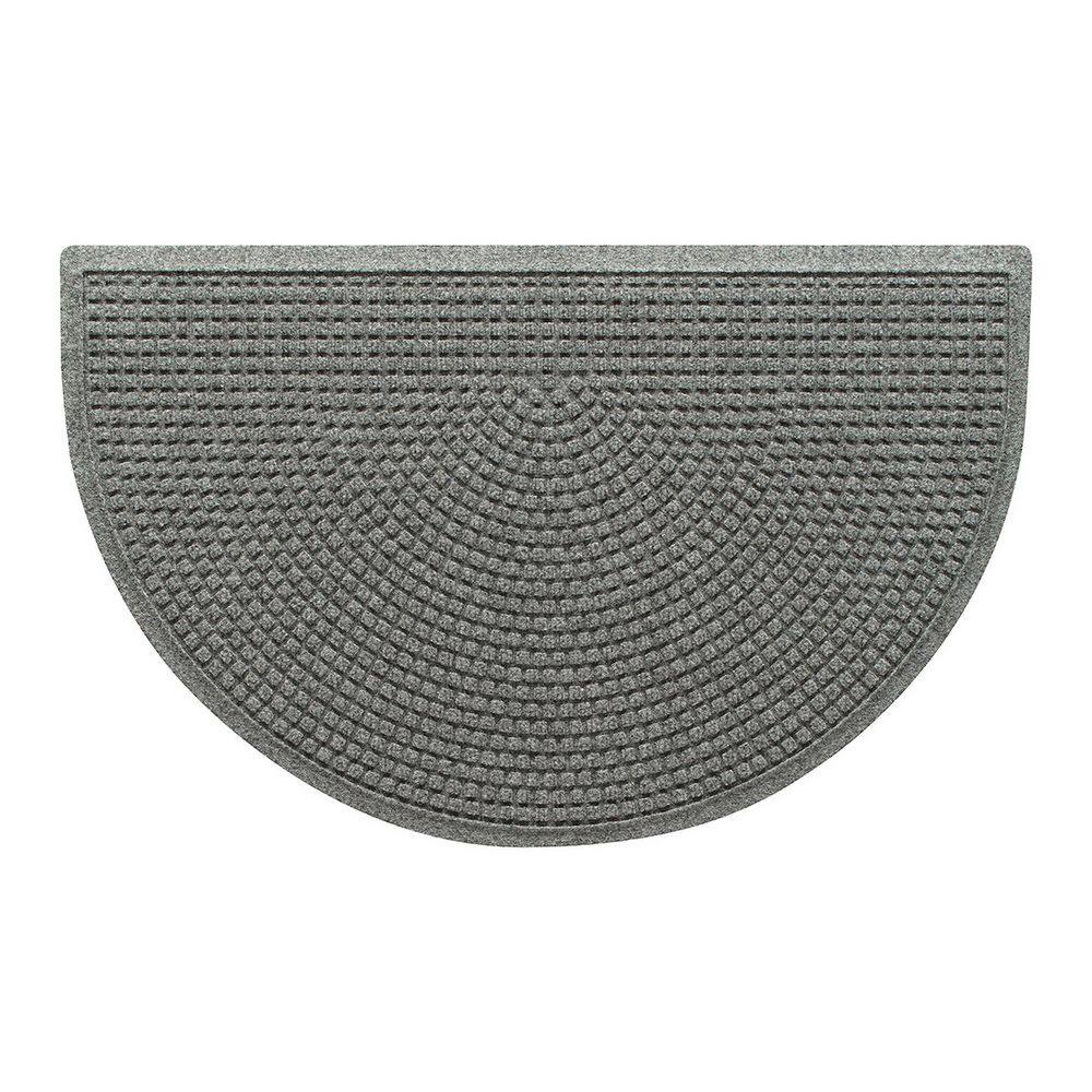 Waterhog Squares 24 in. x 39 in. Indoor Outdoor PET Polyester Half Round Doormat Medium Gray price history on PriceWatchPro