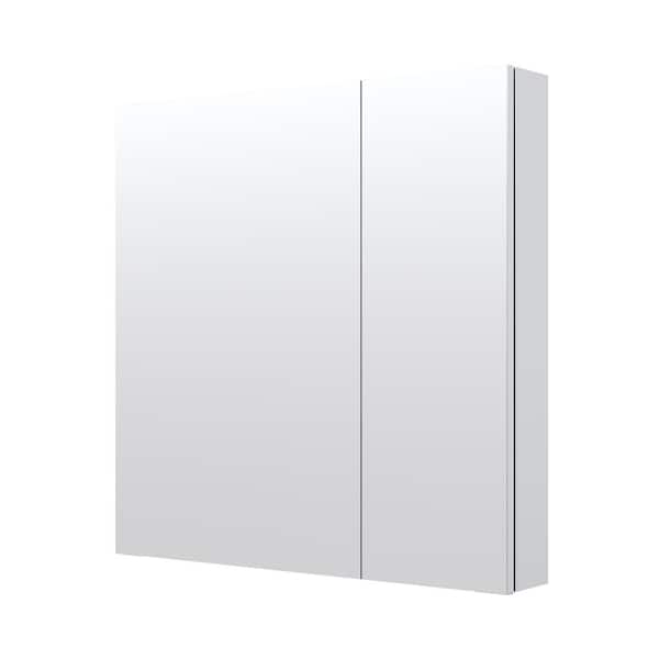 30 in. W x 30 in. H Square Recess/Surface Mount Medicine Cabinet with Mirror, Double Soft Close Door