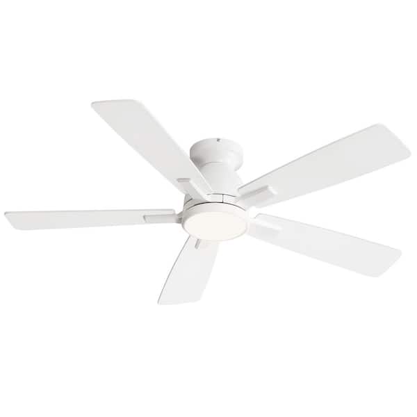 46 in. Indoor White Modern Low Profile 3-Colors LED 6-Speed Ceiling Fan with Light Kit and Remote Control