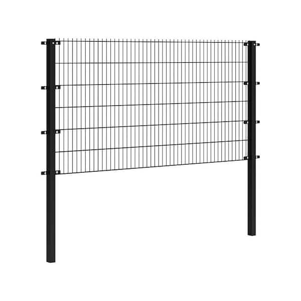 Double-Wire Heavy Duty 250 ft. x 4 ft. Steel Flat Top Spaced Black Fence Panel Package (30-Pack)