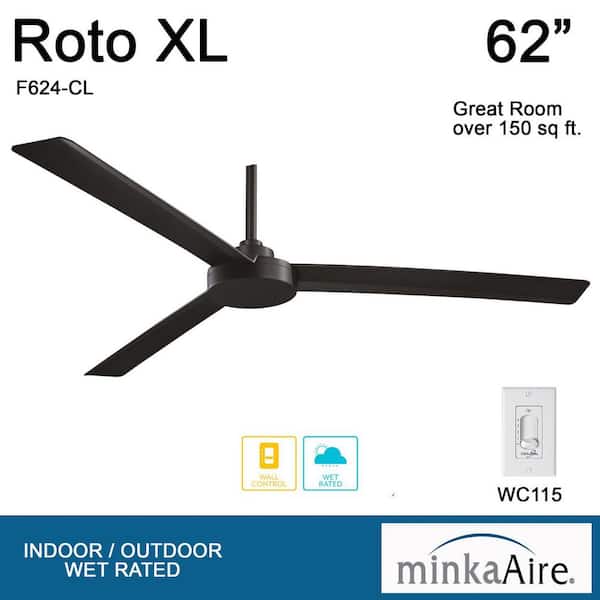 MINKA-AIRE Roto XL 62 in. Indoor/Outdoor Coal Ceiling Fan with