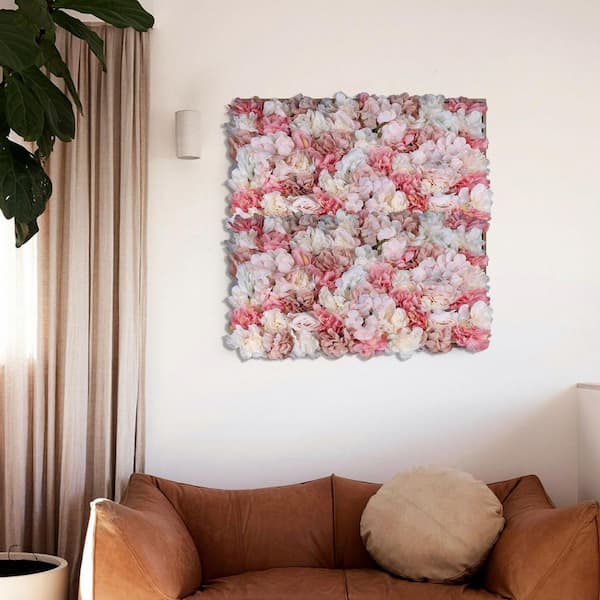 Feather Wall Decor - Floral - Pink - White - ApolloBox