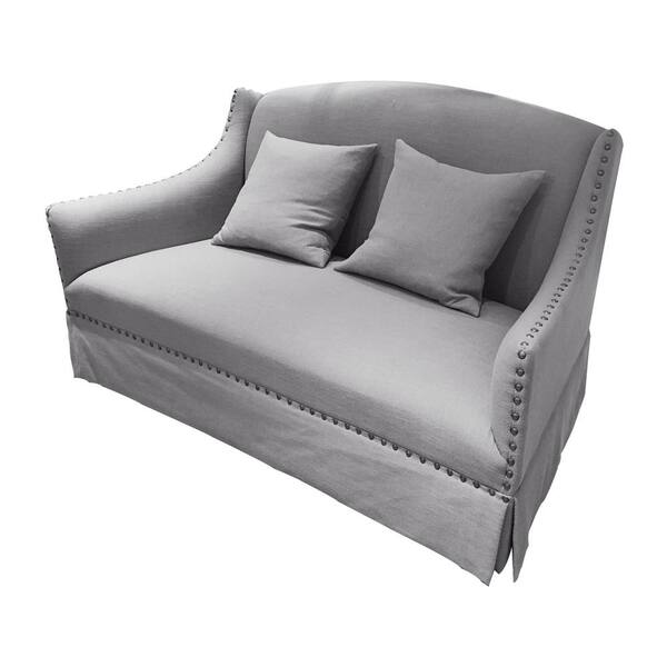 A & B Home 37.5 in. Light Gray Settee