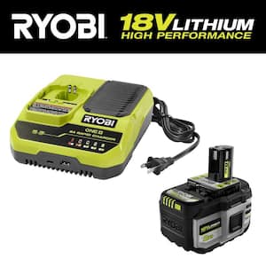 ONE+ 18V 8A Rapid Charger with ONE+ 18V 8.0 Ah Lithium-Ion HIGH PERFORMANCE Battery