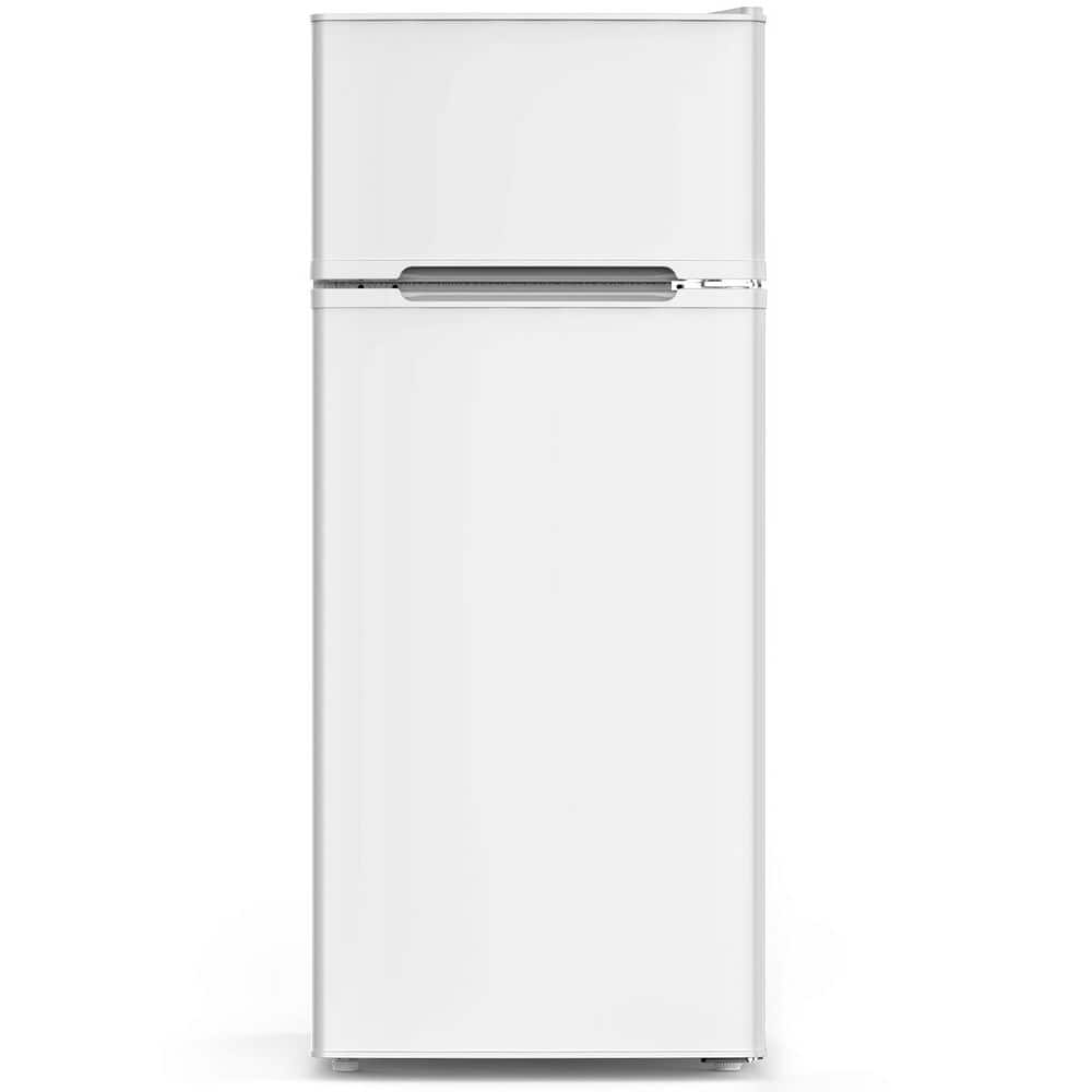 18.31 in. 4.5 Cu. Ft Mini Fridge with Freezer and Adjustable Removable Glass Shelves with Reversible Door in White
