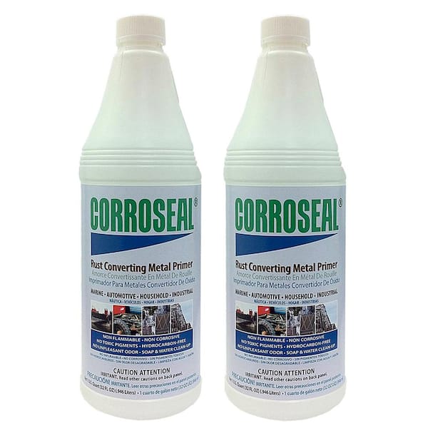 Corroseal Water-Based 1 Quart Rust Converter and Metal Primer, Converts ...