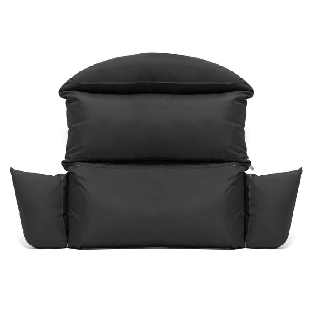 Black Cotton 2-Person Hanging Swing Chair Cushion