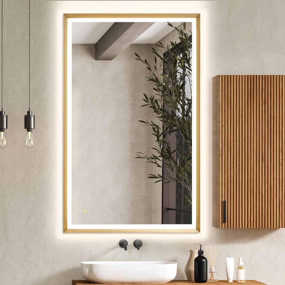 Apollo 48" Gold Aluminum LED Vanity Mirror