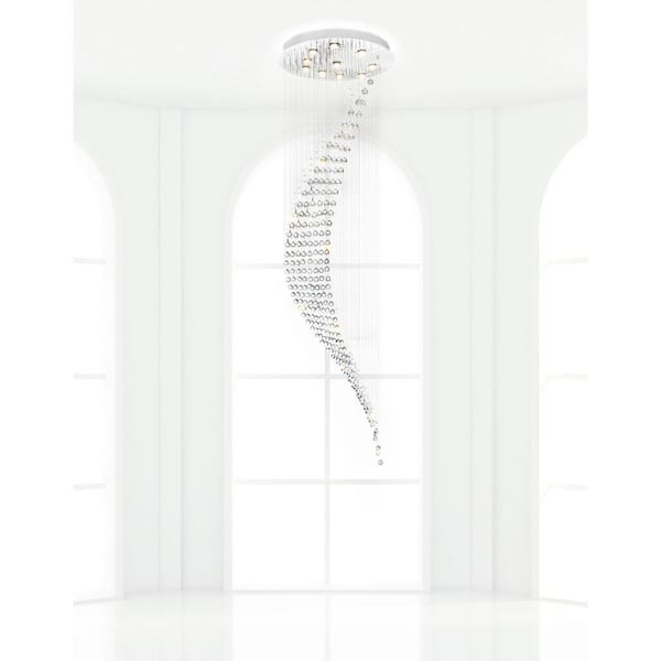 Ribbon 24 in. 8-Light Chrome Flush Mount