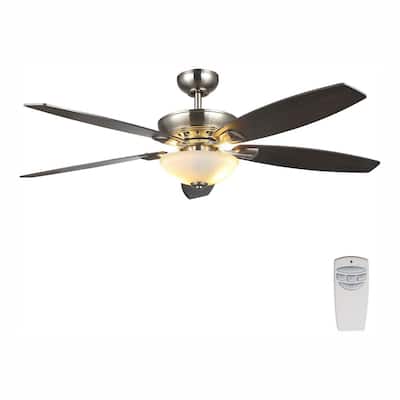 Connor 54 in. LED Satin Nickel Dual-Mount Ceiling Fan with Light Kit and Remote Control
