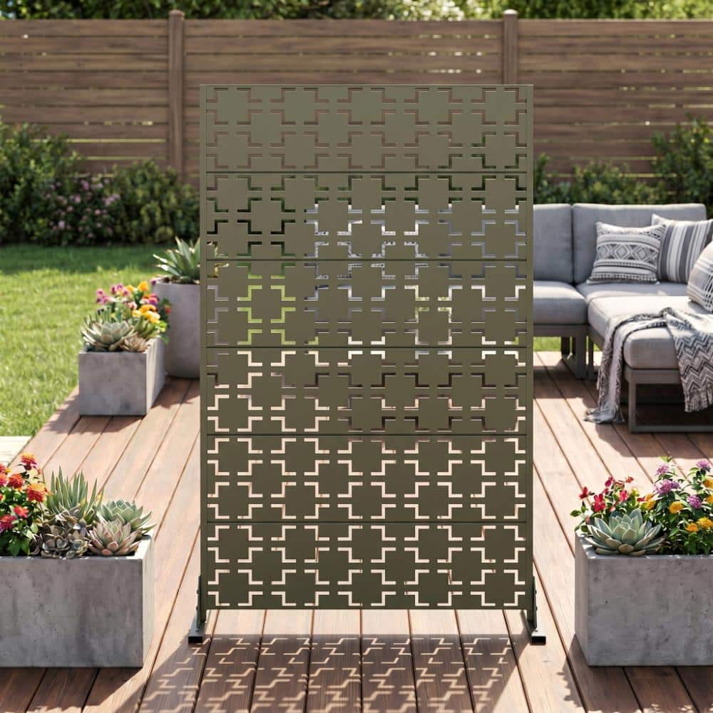 72 in. x 47 in. Galvanized Steel Privacy Screen Fence Panel for Outdoor Garden Patio, Gray price history on PriceWatchPro