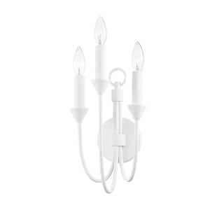 Cate 3 White Wall Sconce