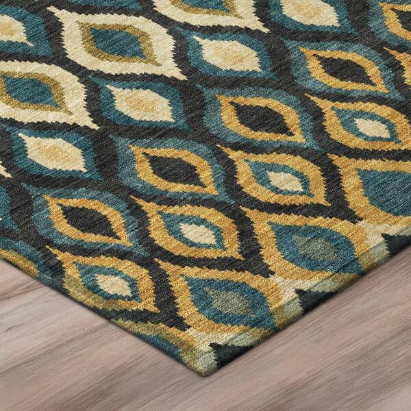 Chantille Machine Washable Indoor/Outdoor Abstract ACN3122 Black 2 ft. x 3 ft. Accent Rug