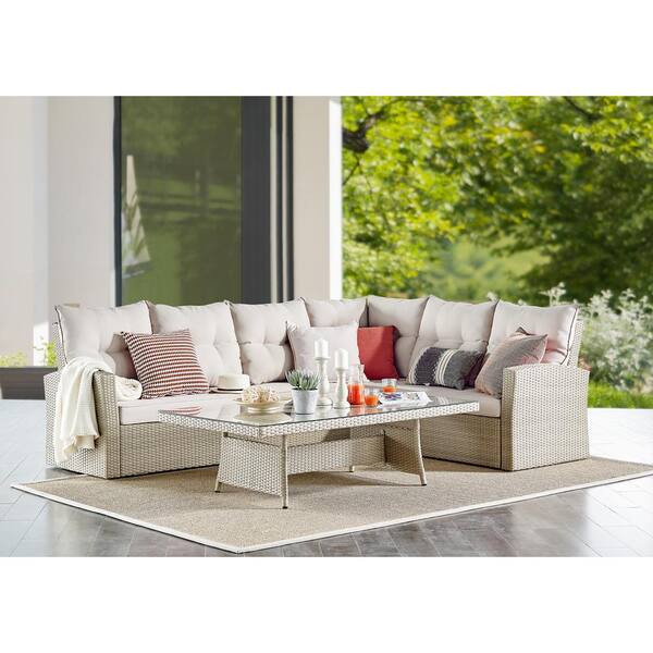 Alaterre Furniture Canaan 33 In L All, All Weather Wicker Outdoor Furniture