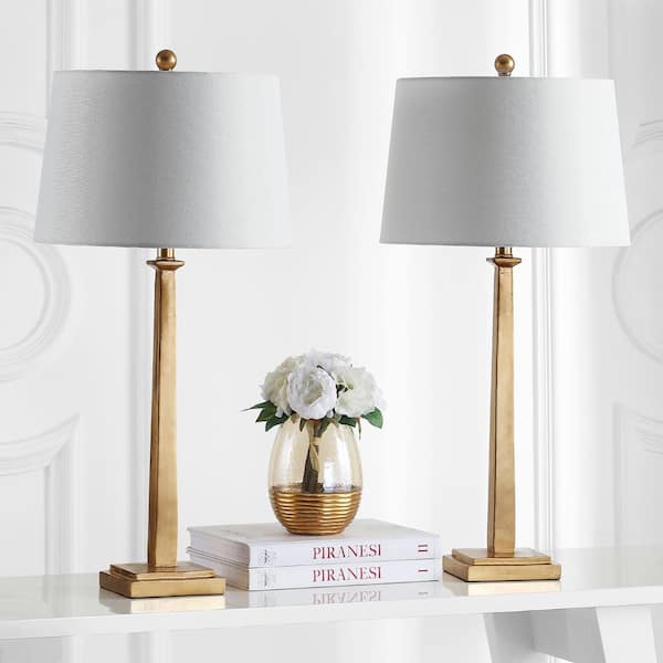 Andino 31.5 in. Gold Table Lamp with Off-White Shade (Set of 2)