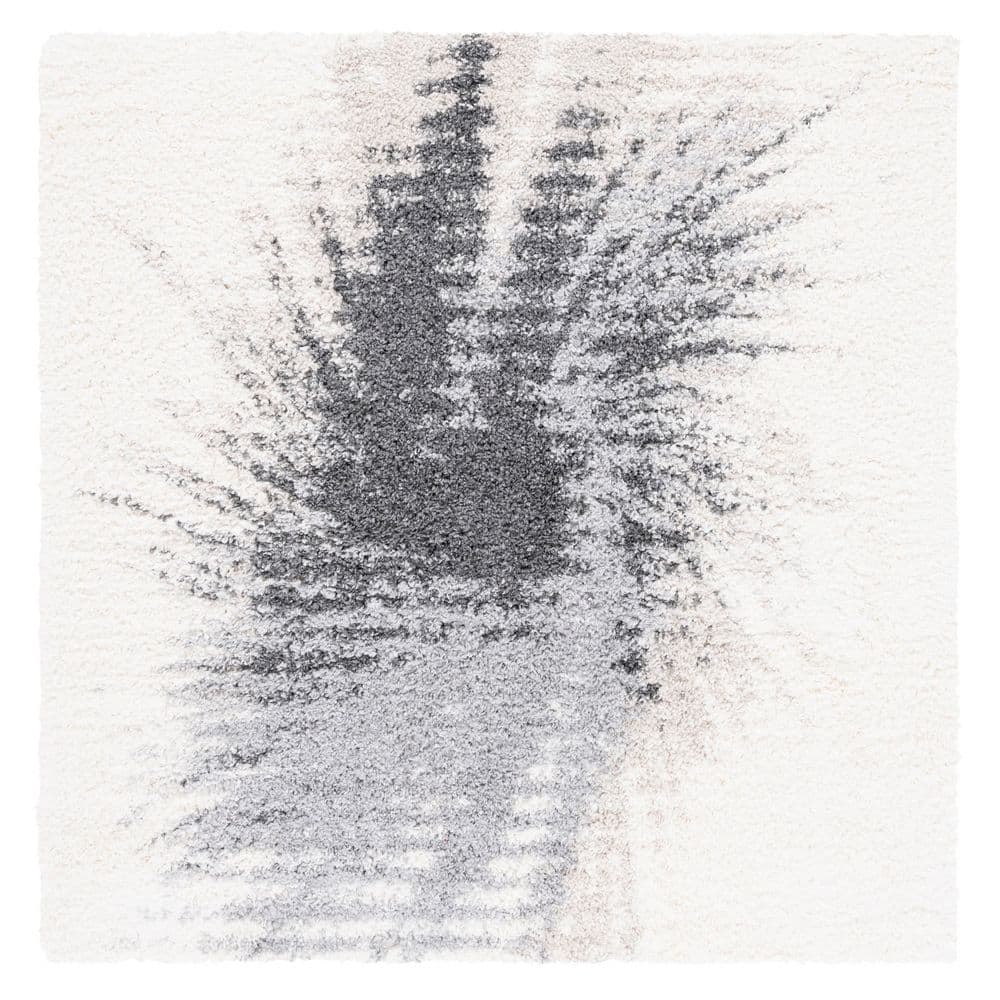 Fontana Shag 5 ft. x 5 ft. Gray/Ivory Abstract Radial Square Area Rug price history on PriceWatchPro