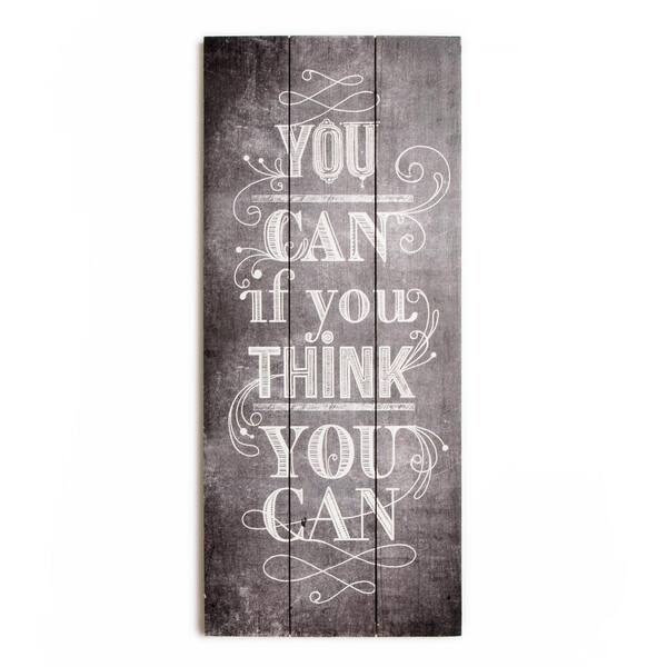 Graham & Brown 28 in. x 12 in. "You Can" Wooden Wall Art
