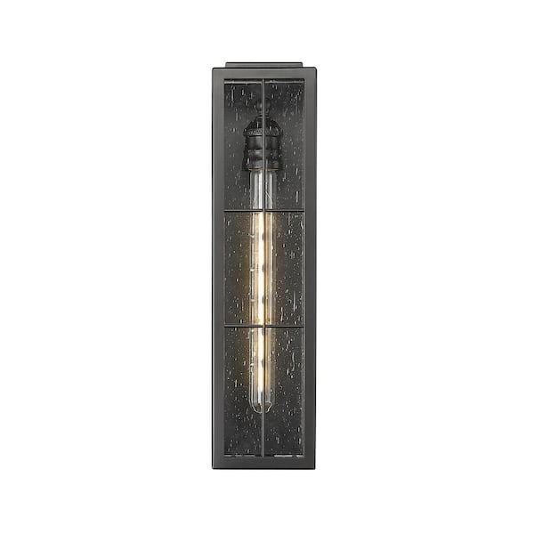 Millennium Lighting Jaxson 1-Light 4.5 in. Powder Coated Black Transitional Outdoor Clear Seeded