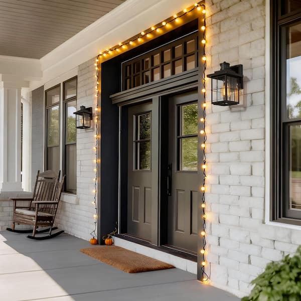 Mill Modern Outdoor Wall Light with Motion Sensor, 1-Light Black Exterior Sconce for Porch Garage Pergola Gazebo Garden