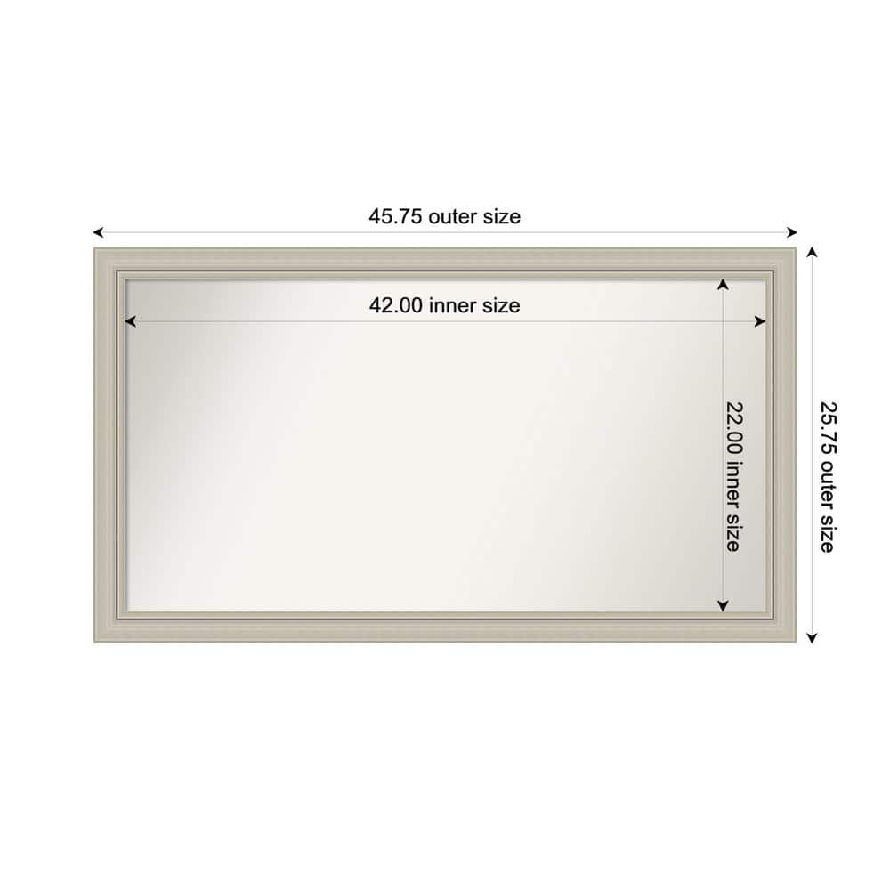 Romano Silver Narrow 45.75 in. x 25.75 in. Custom Non-Beveled Wood Framed Bathroom Vanity Wall Mirror price history on PriceWatchPro